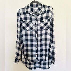 Abercrombie & Fitch Black and White Plaid Button Down Shirt
